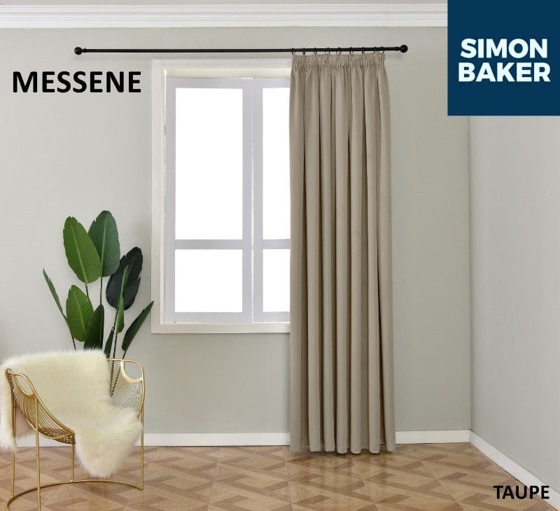 SIMON BAKER TAPE CURTAIN Messene Taupe 265 X 218 CM Simon Baker Messene Taupe Ready Made Tape Curtain (6596510023769)