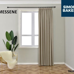 SIMON BAKER TAPE CURTAIN Messene Taupe 265 X 218 CM Simon Baker Messene Taupe Ready Made Tape Curtain (6596510023769)