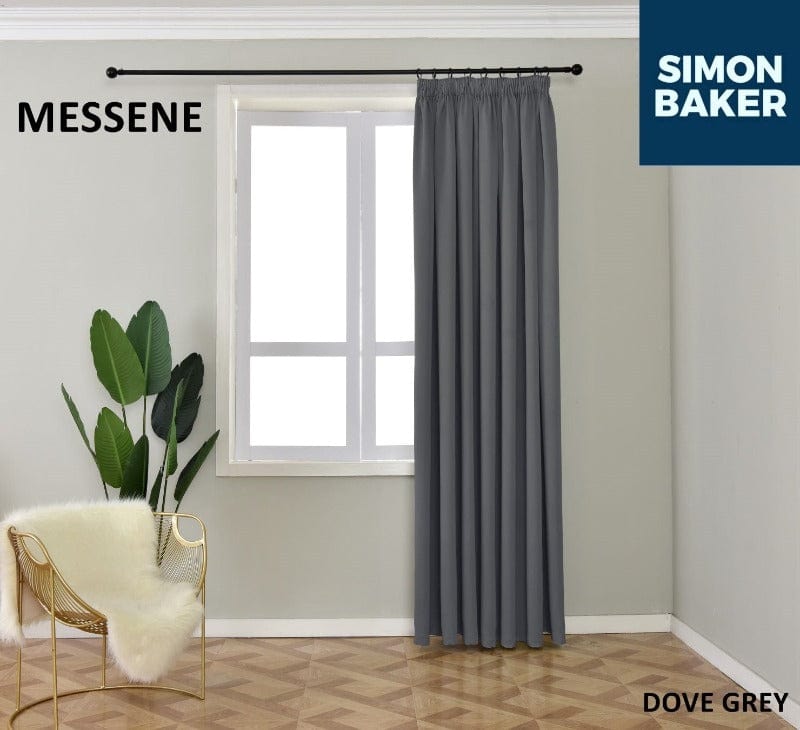 SIMON BAKER TAPE CURTAIN Simon Baker Messene Dove Grey Ready Made Tape Curtain (6596505895001)