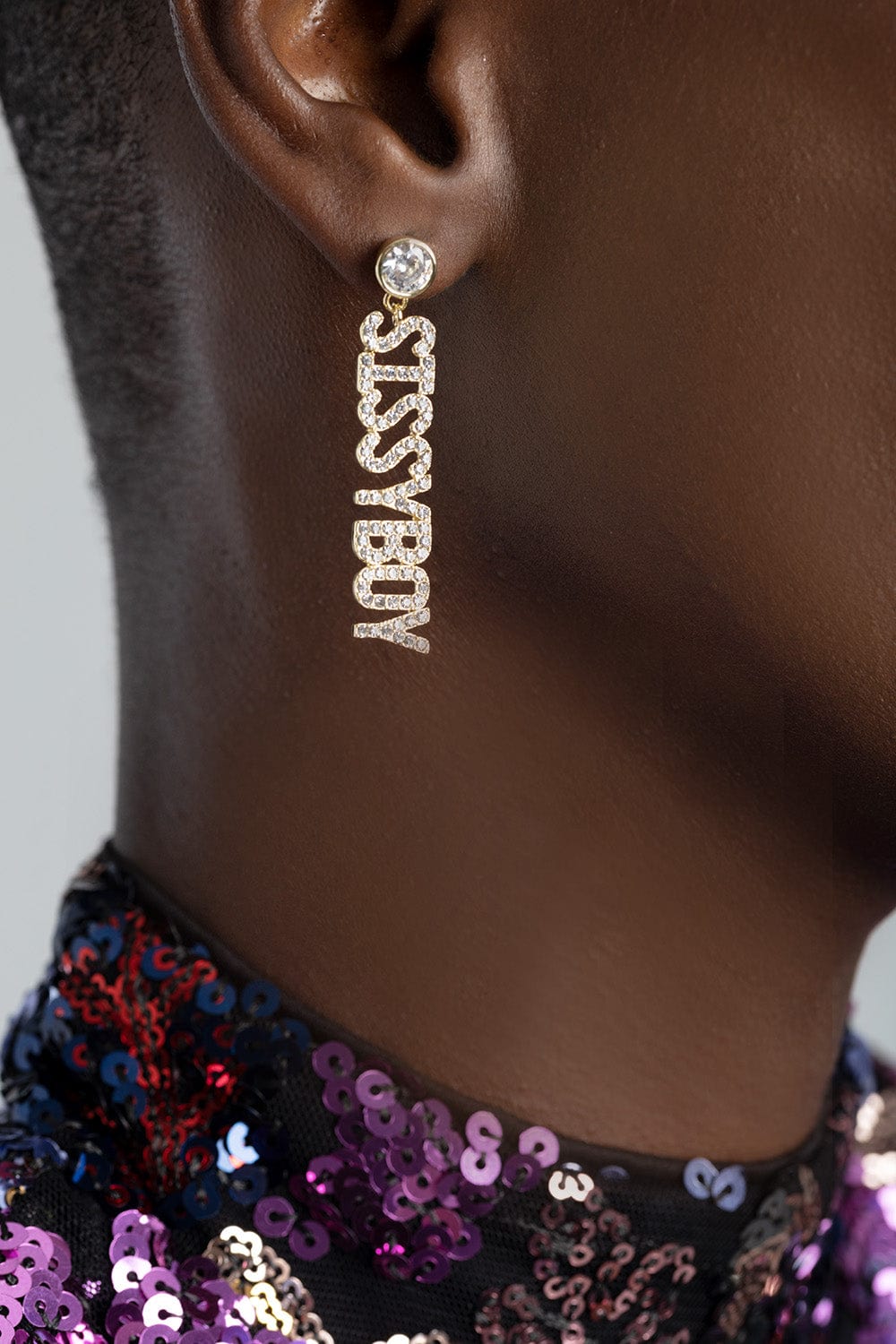 Sissy Boy Earrings GOLD Sissy Boy Diamante Dropped Earrings Gold (7180648153177)