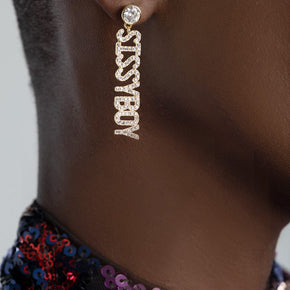 Sissy Boy Earrings GOLD Sissy Boy Diamante Dropped Earrings Gold (7180648153177)