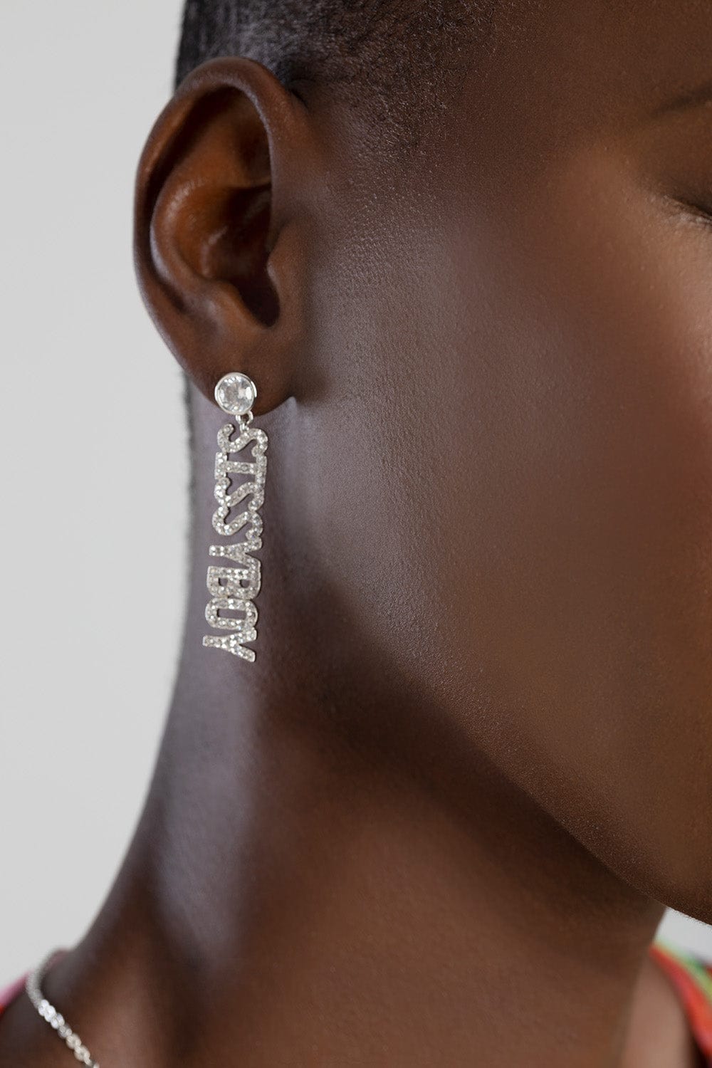 Sissy Boy Earrings SILVER Sissy Boy Diamante Dropped Earrings Sliver (7180648841305)