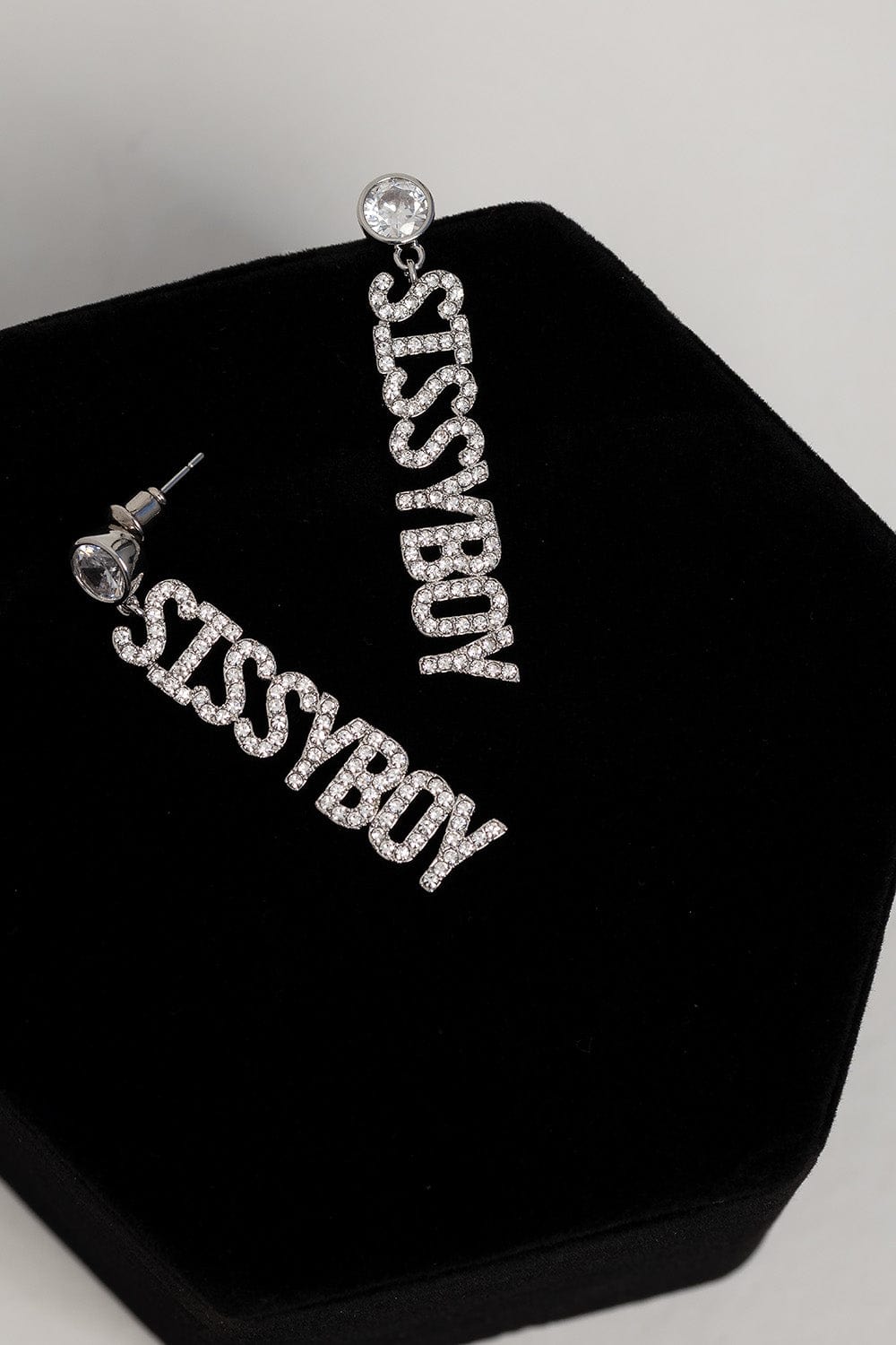Sissy Boy Earrings SILVER Sissy Boy Diamante Dropped Earrings Sliver (7180648841305)