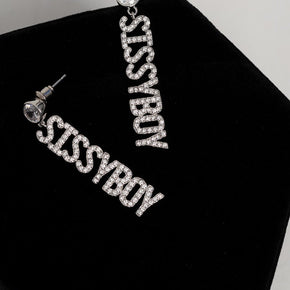 Sissy Boy Earrings SILVER Sissy Boy Diamante Dropped Earrings Sliver (7180648841305)