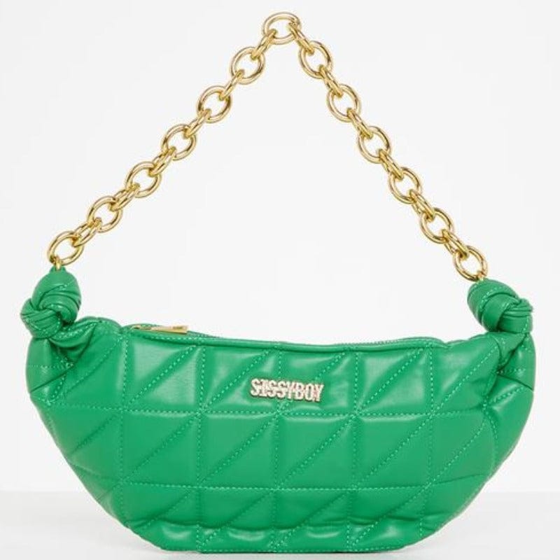 Sissy Boy Handbags GREEN Sissy Boy Half Moon Quilted Bag (7136413188185)