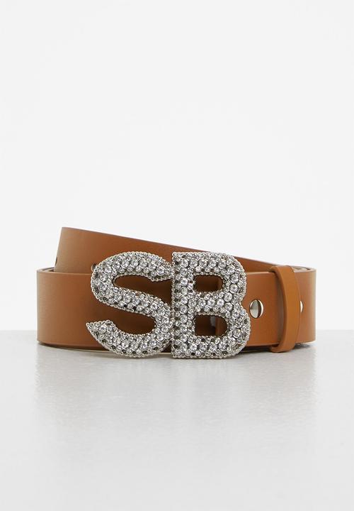 Sissy Boy LADIES BELT Sissy Boy Bling Belt Tan (7137266729049)
