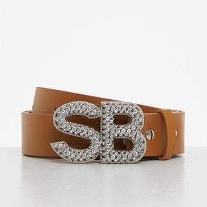 Sissy Boy LADIES BELT Sissy Boy Bling Belt Tan (7137266729049)