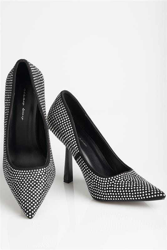 Sissy Boy LADIES SHOES 3 Sissy Boy Diamante Court Shoes Black (7069162405977)