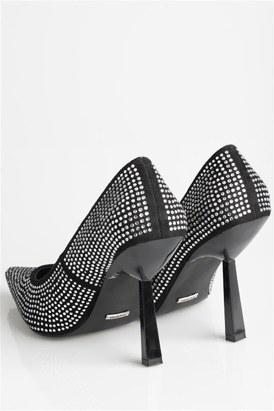 Sissy Boy LADIES SHOES Sissy Boy Diamante Court Shoes Black (7069162405977)