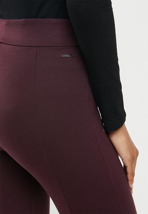 Sissy Boy Leggings Sissy Boy Valery High Rise Legging With Front Metal Zip Burgundy (6689981825113)