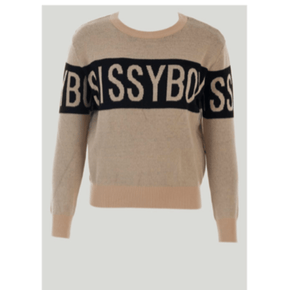 Sissyboy Sweater Size Medium Sissyboy Knitted Sweater Long Sleeve Stone/Black (7236678877273)