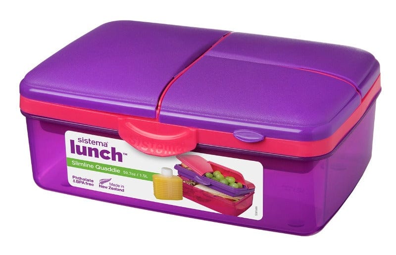 SISTEMA LUNCH BOX Sistema Slimline Quaddie Lunch Box 1.5 Litre 3965 (4735489278041)