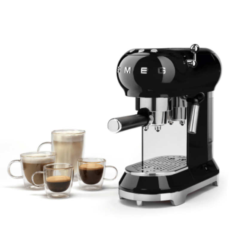 smeg COFFEE MACHINE Smeg 50's Style Espresso Manual Coffee Machine ECF01BLSA (7062035497049)