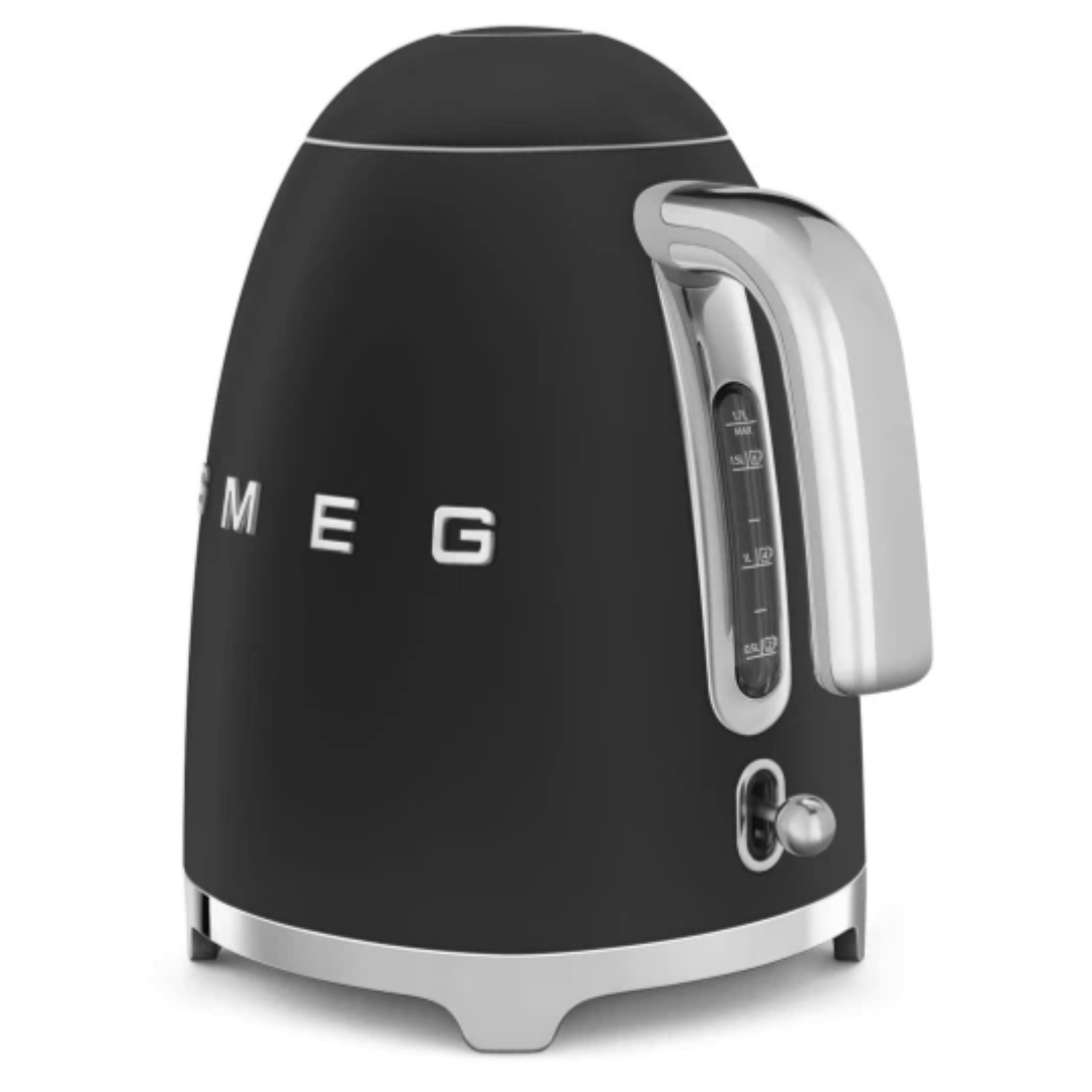 smeg KETTLE Smeg Retro Cordless Kettle 1.7 Litre Matte Black KLF03BLMSA (7140202610777)
