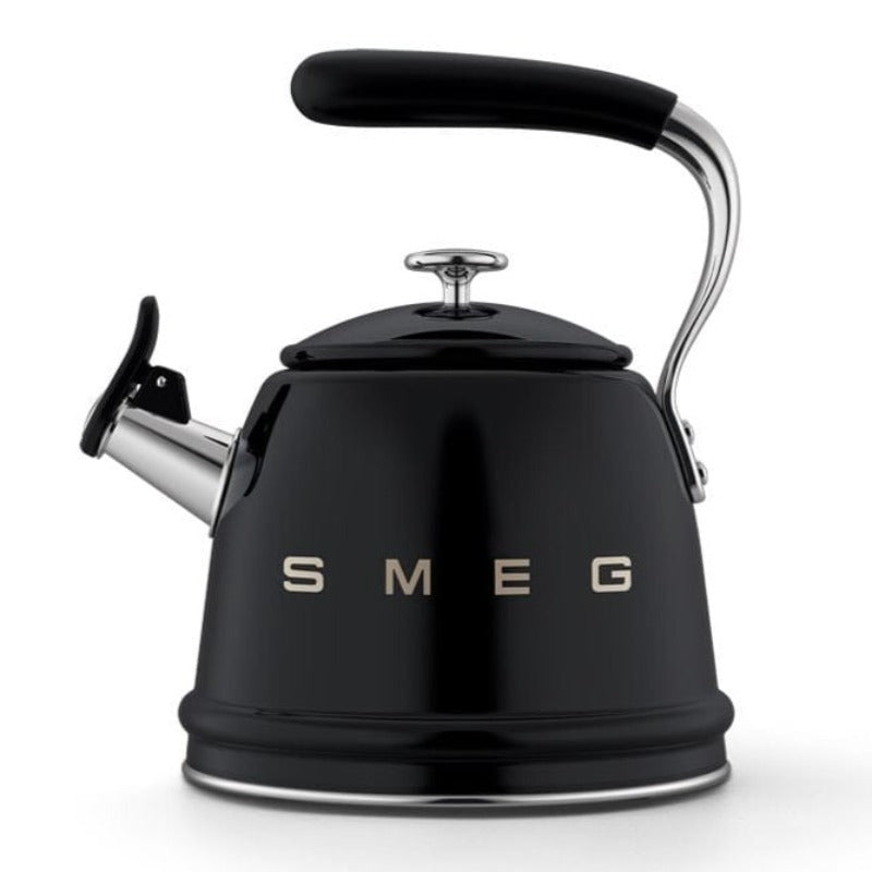 smeg KETTLE Smeg Whistling Kettle, 2.3 Litre Black CKLW2001BL (7248154689625)