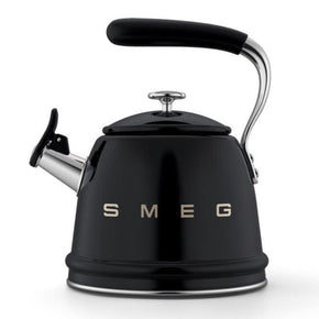 smeg KETTLE Smeg Whistling Kettle, 2.3 Litre Black CKLW2001BL (7248154689625)