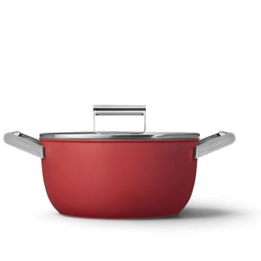 smeg POTS Smeg 24cm Casserole Pan With Lid Red CKFC2411RDM (6700158025817)