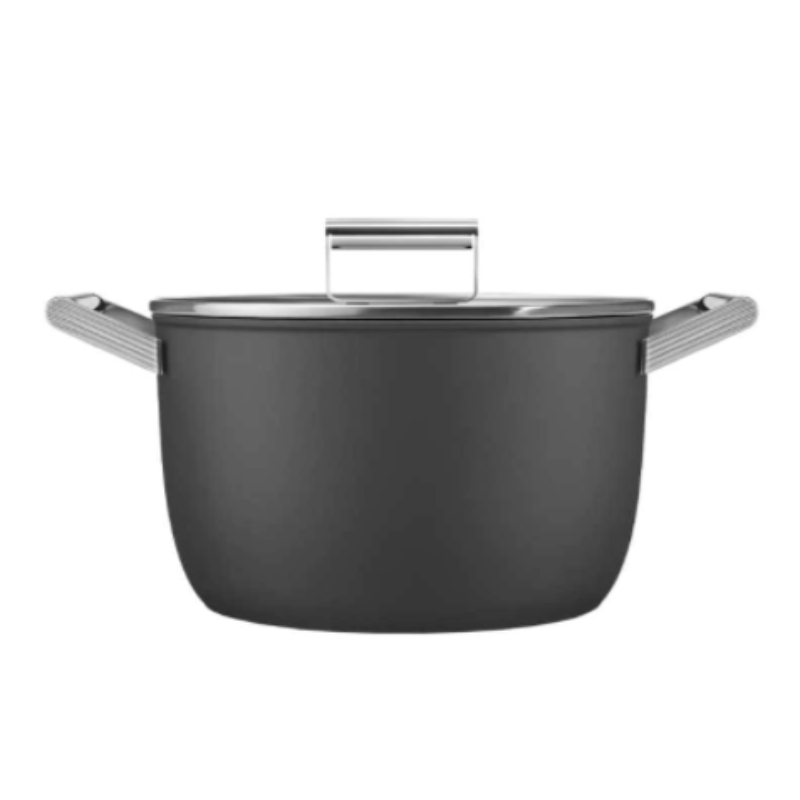 smeg POTS Smeg 26cm Casserole Pan With Lid Black CKFC2611BLM (4656900145241)