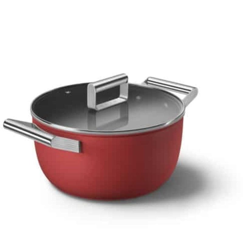 smeg POTS Smeg 26cm Casserole Pan With Lid CKFC2611RDM (2061791068249)
