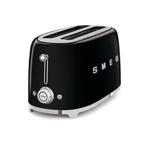 smeg Toaster Smeg Retro 1500W 4 Slice Toaster Black TSF02BLSA (7140521312345)