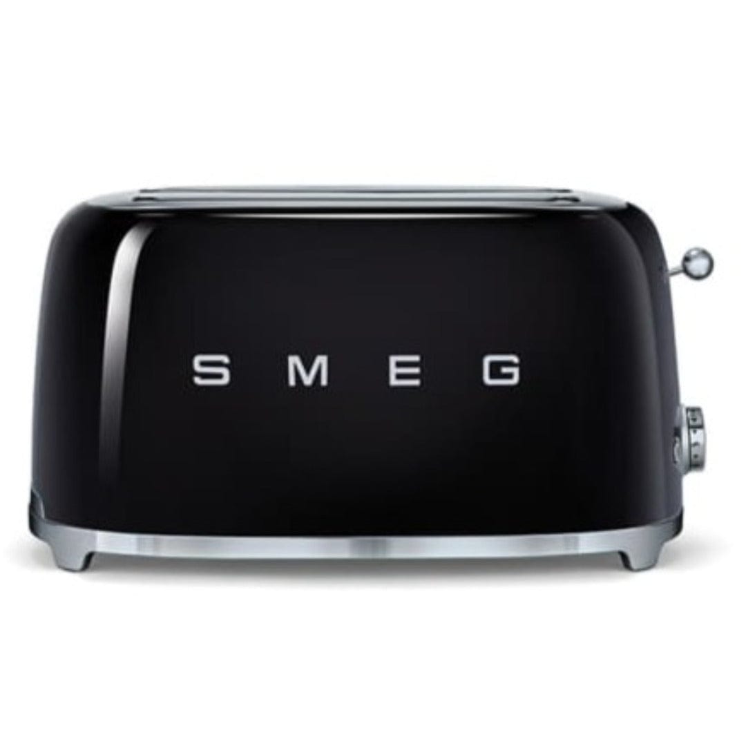 smeg Toaster Smeg Retro 1500W 4 Slice Toaster Black TSF02BLSA (7140521312345)