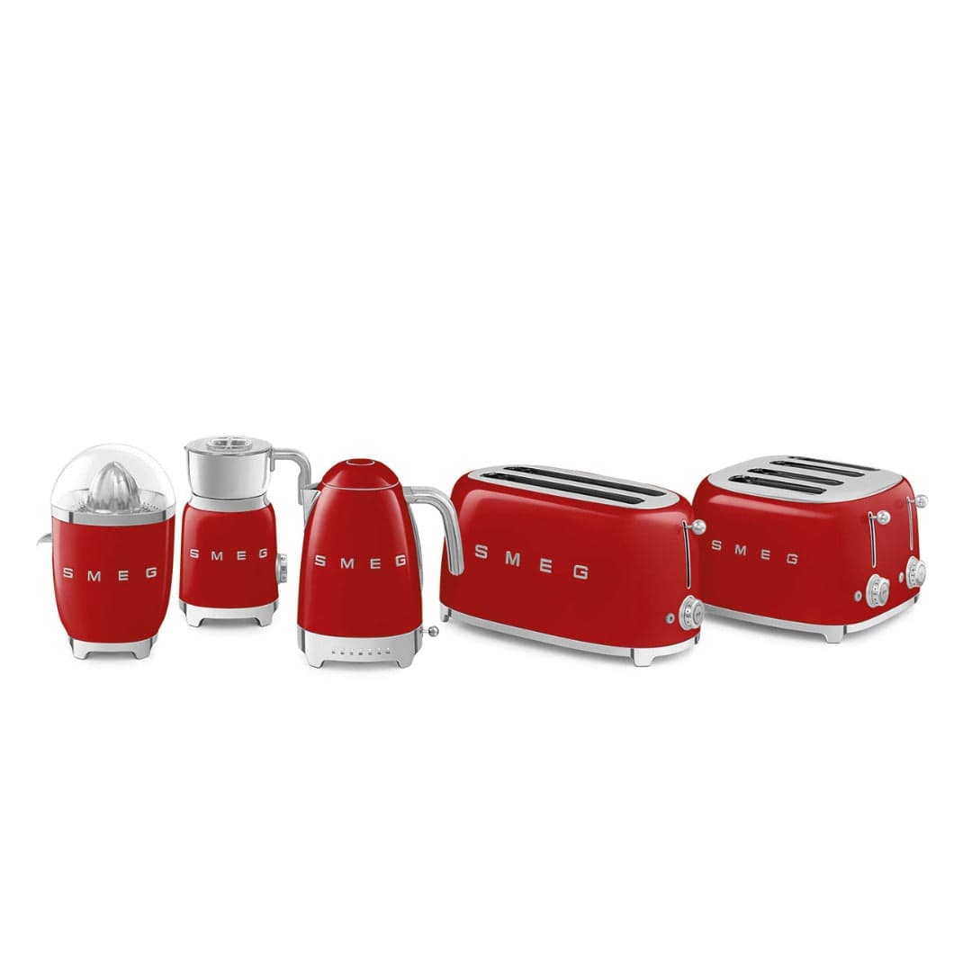 smeg Toaster Smeg Retro 1500W 4 Slice Toaster Red TSF02RDSA (7140506894425)