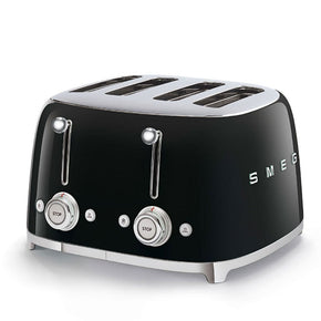 smeg Toaster Smeg Retro 2000W 4 Slice Toaster Black TSF03BLSA (7140495949913)