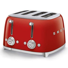 smeg Toaster Smeg Retro 2000W 4 Slice Toaster Red TSF03RDSA (6697687187545)
