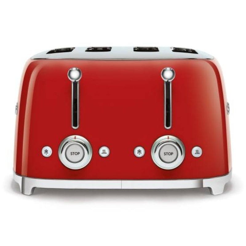 smeg Toaster Smeg Retro 2000W 4 Slice Toaster Red TSF03RDSA (6697687187545)