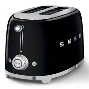 smeg Toaster Smeg Retro 950W 2 Slice Toaster Black TSF01BLSA (6697636233305)