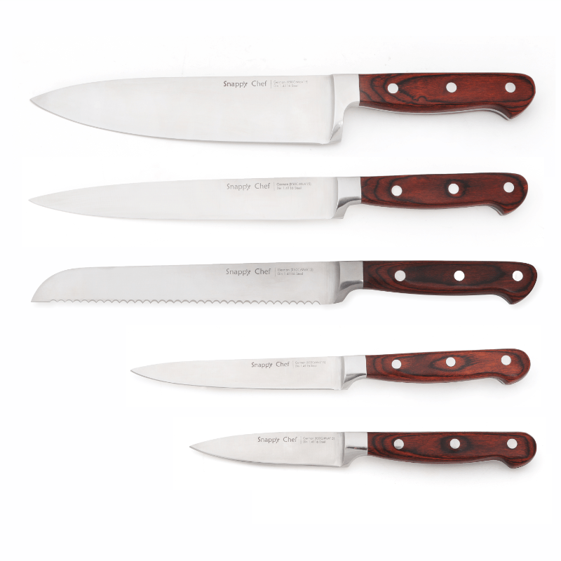 SNAPPY CHEF Knife Snappy Chef 5 Piece Professional Knife Set with block SCKS005 (6933871165529)