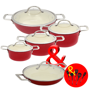 SNAPPY CHEF POTS Snappy Chef 10 Piece Superlight Cast Iron Combo SCSC003 (4707556130905)