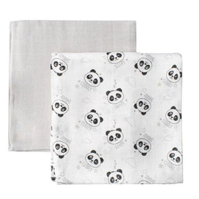 Snuggle BABY BLANKET Baby Panda Muslin Blanket 2 Pack (2099969556569)