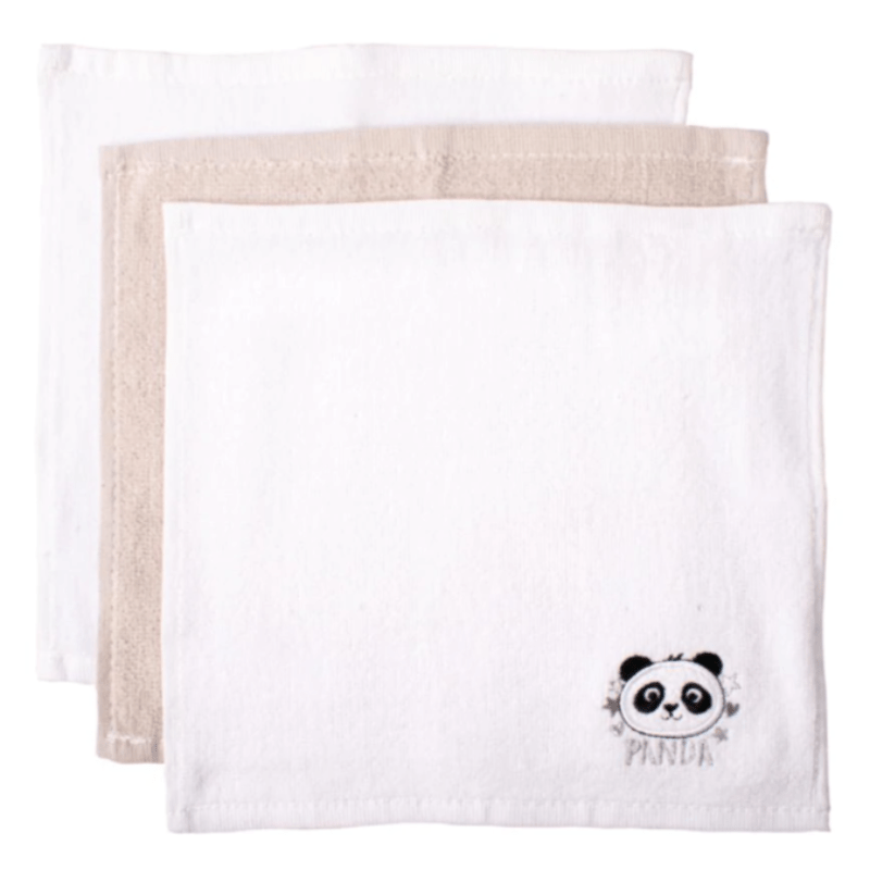Snuggle Baby Embroidered Face Cloth Panda 3 Pack (7058401362009)