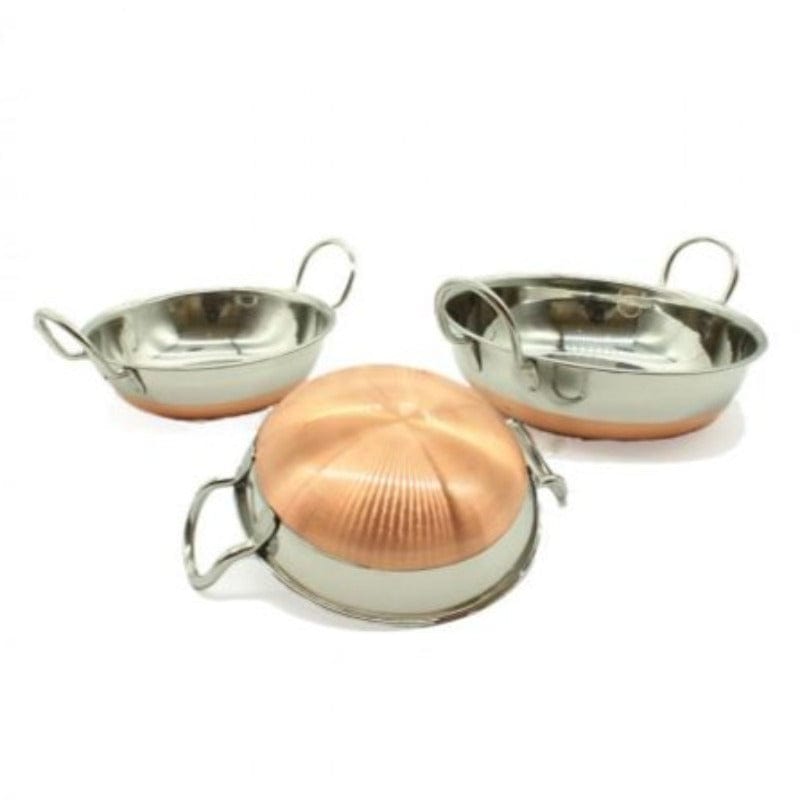 Stainless Steel DISH Stainless Steel Copper Base Kadhai Dish 16CM (6575766569049)