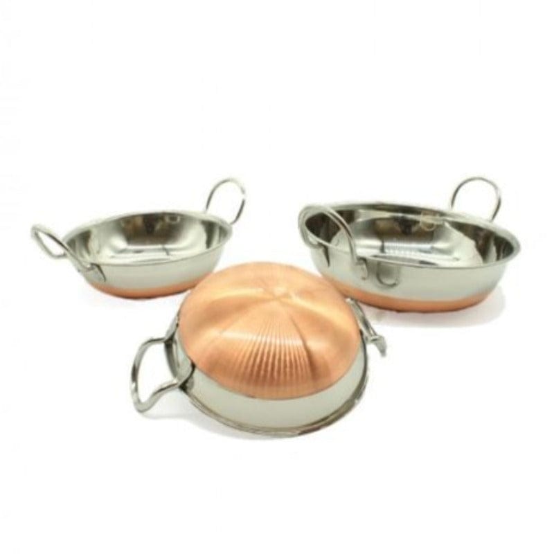 Stainless Steel DISH Stainless Steel Copper Base Kadhai Dish 20CM (6575767617625)