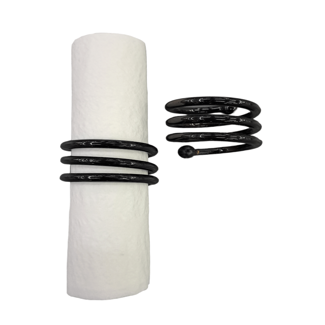 Stainless Steel Kitchen Round Napkin Ring 12 Piece Black (7246680359001)