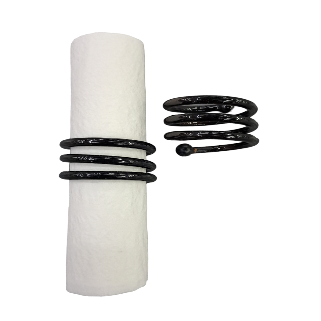 Stainless Steel Kitchen Round Napkin Ring 12 Piece Black (7246680359001)
