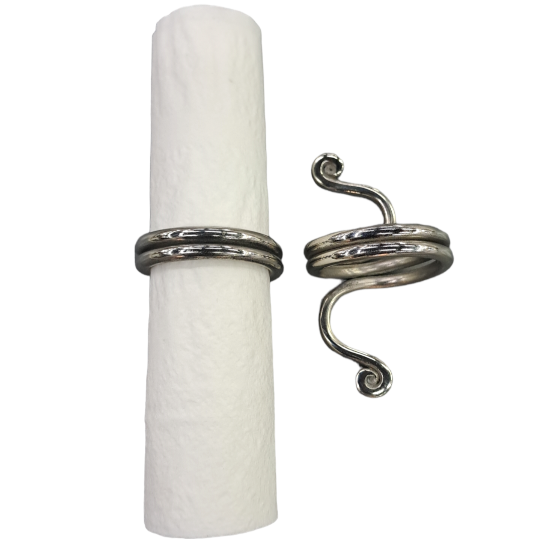 Stainless Steel Kitchen Round Napkin Ring 12 Piece Silver (7246677508185)