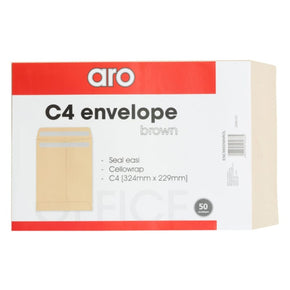 Stationary ARO C4 Seal Easi Envelopes Manilla 50 Pack (4420129751129)