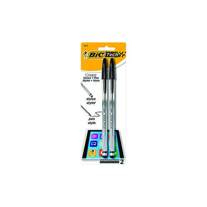 Stationary Tech & Office BIC Cristal Stylus + Pen, Medium Point (1.0mm), Black, 2-Count (2061802864729)
