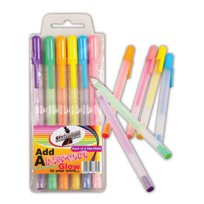 Stationary Tech & Office NEON GEL PENS 6'S 6728657 (2061690175577)