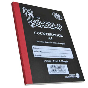 Stationary Tech & Office Scholar 288 page A4 3 Quire Counter Book (4384964542553)