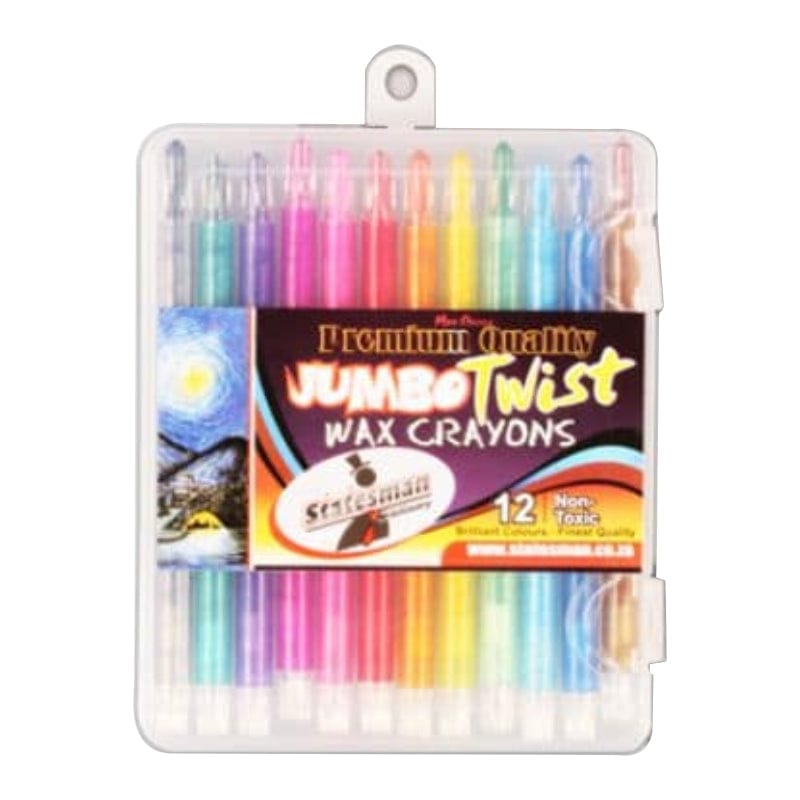 Stationary Tech & Office Statesman Jumbo Twist Wax Crayons 12s (4413622026329)