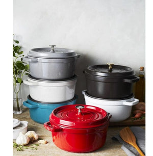 Staub CUTLERY Staub Cast Iron Casserole Round Cocotte Sage 24cm STB-11024115 (7154052923481)
