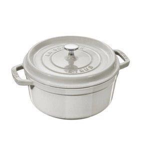 Staub CUTLERY Staub Cast Iron Casserole Round Cocotte White Truffle 24cm STB-11024107 (7154035949657)