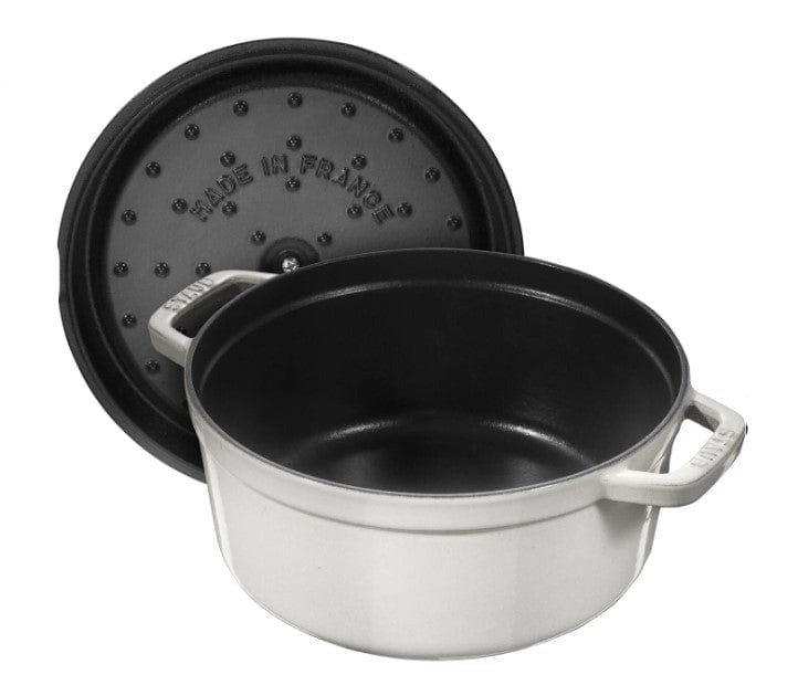 Staub CUTLERY Staub Cast Iron Casserole Round Cocotte White Truffle 24cm STB-11024107 (7154035949657)