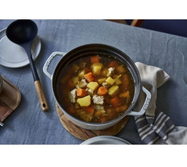 Staub CUTLERY Staub Cast Iron Casserole Round Cocotte White Truffle 24cm STB-11024107 (7154035949657)