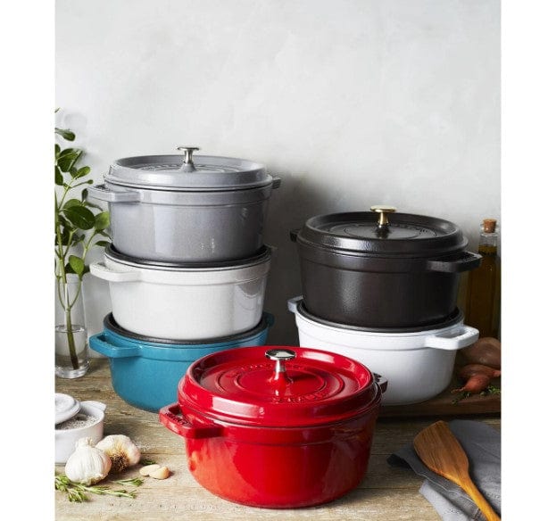 Staub CUTLERY Staub Cast Iron Casserole Round Cocotte White Truffle 24cm STB-11024107 (7154035949657)