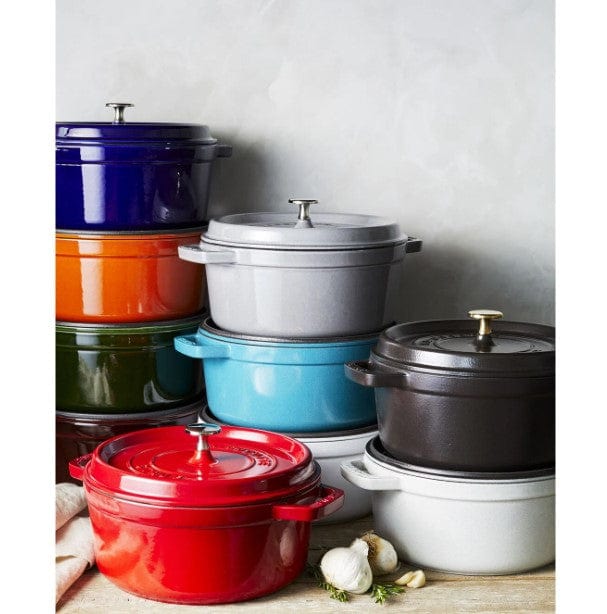 Staub CUTLERY Staub Cast Iron Casserole Round Cocotte White Truffle 24cm STB-11024107 (7154035949657)